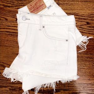 lucky brand white denim shorts | size 4/27